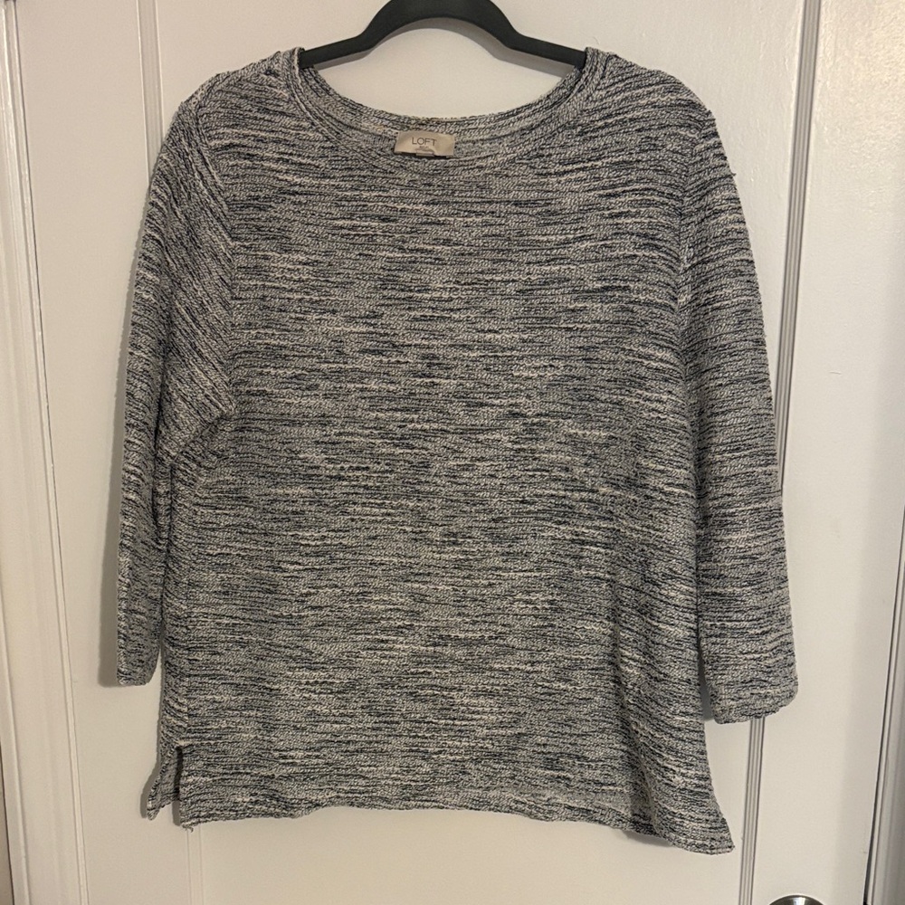 LOFT Black and White Knit Top